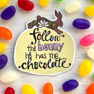 Printable Easter Bunny Stickers Instant Download Easter Stickers Follow the Bunny Easter Stickers image 1