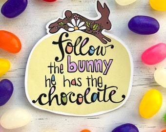 Printable Easter Bunny Stickers | Instant Download Easter Stickers | Follow the Bunny Easter Stickers