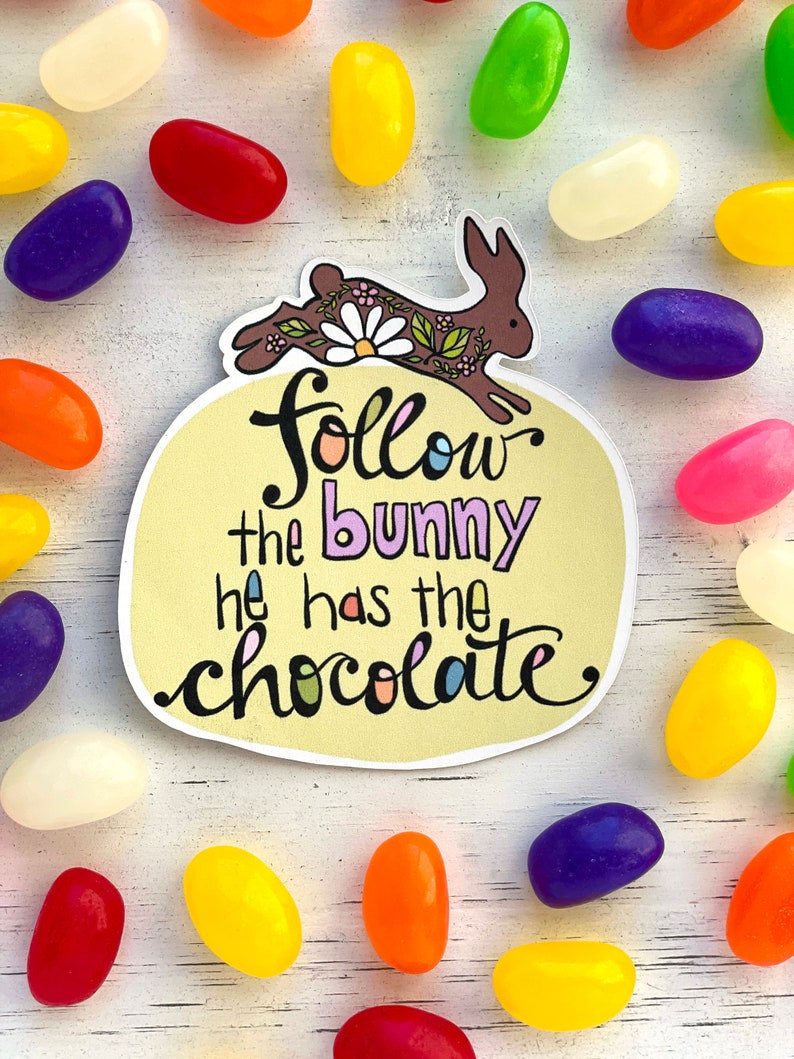 Printable Easter Bunny Stickers Instant Download Easter Stickers Follow the Bunny Easter Stickers image 1