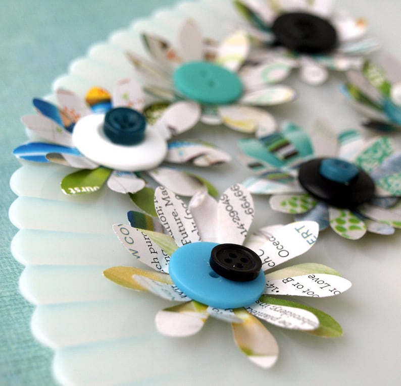 Recycled Paper Flowers Twice as Nice made from recycled catalog pages image 1