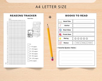 Registro de lectura imprimible, registro diario, lista de libros para leer (descarga en PDF, tamaño carta de EE. UU.)