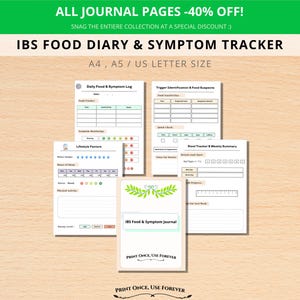 IBS Food & Symptom Journal Printable, Gut Health Tracker, Digestive Health Diary, Medical Log for Doctor Visits, Chronic Illness Planner PDF