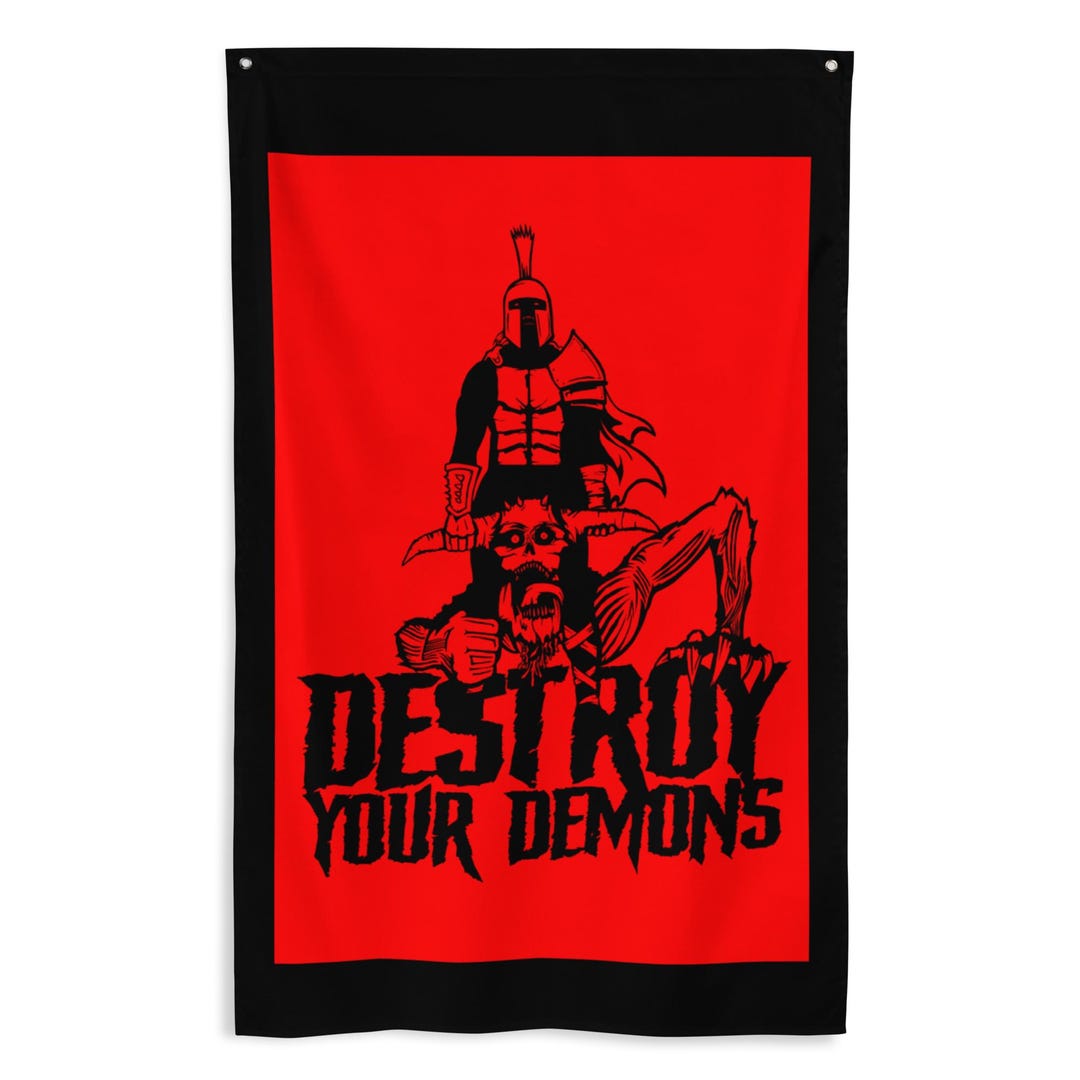 DESTROY YOUR DEMONS Gym Flag - Etsy