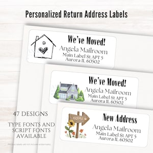 We zijn verhuisd! Nieuw adresretourlabels, set van 30 | Gepersonaliseerd postetiket Custom sticker nieuw huisadres | AngelaMailroom