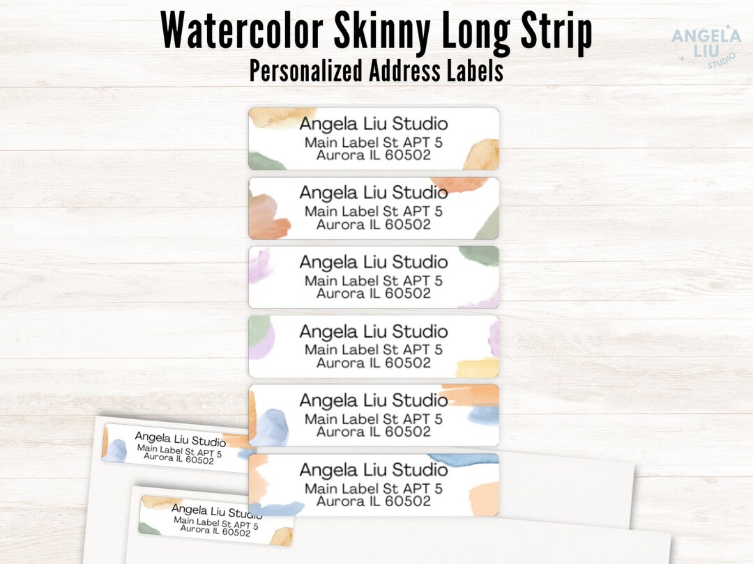 Small Watercolor Personalized Return Address Labels, Set of 48 Labels ...