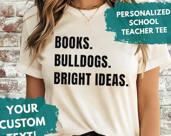 Aangepaste leraar shirt gepersonaliseerde alliteratie school T-shirt mascotte geest terug naar school leraar cadeau leraar T-shirt uniseks gepersonaliseerd