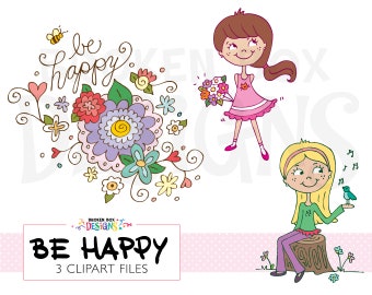 Be Happy Clipart Set