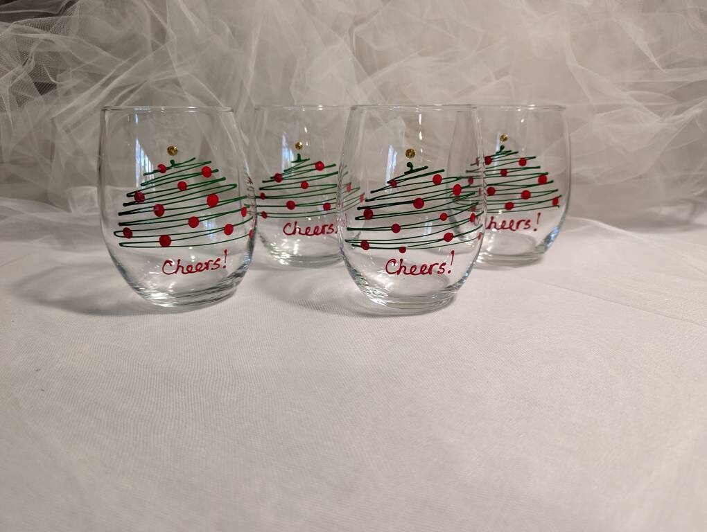 Festive Stemless Wine Glasses, Set of 4 – Cambridge Silversmiths®