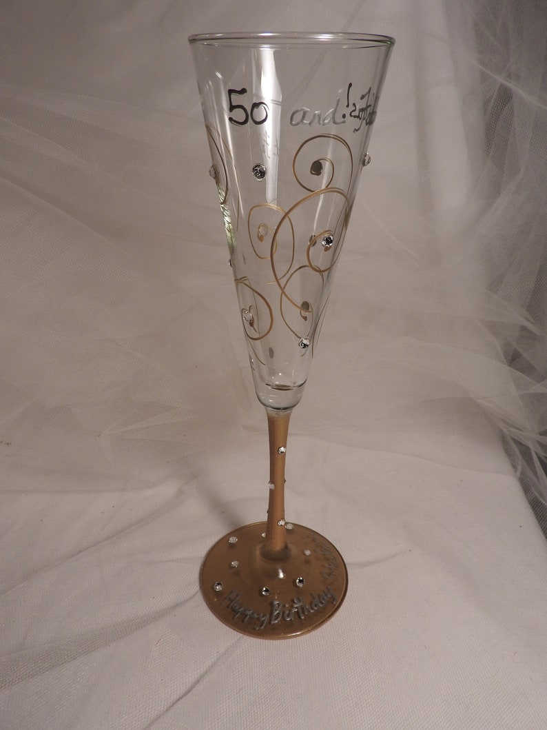 Gold Champagne Flute With Swarovski Crystals For Etsy