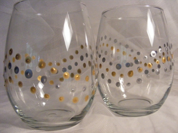 Gold & Silver Christmas Wine Glasses