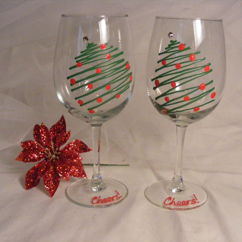 Waechtersbach christmas tree wine glasses