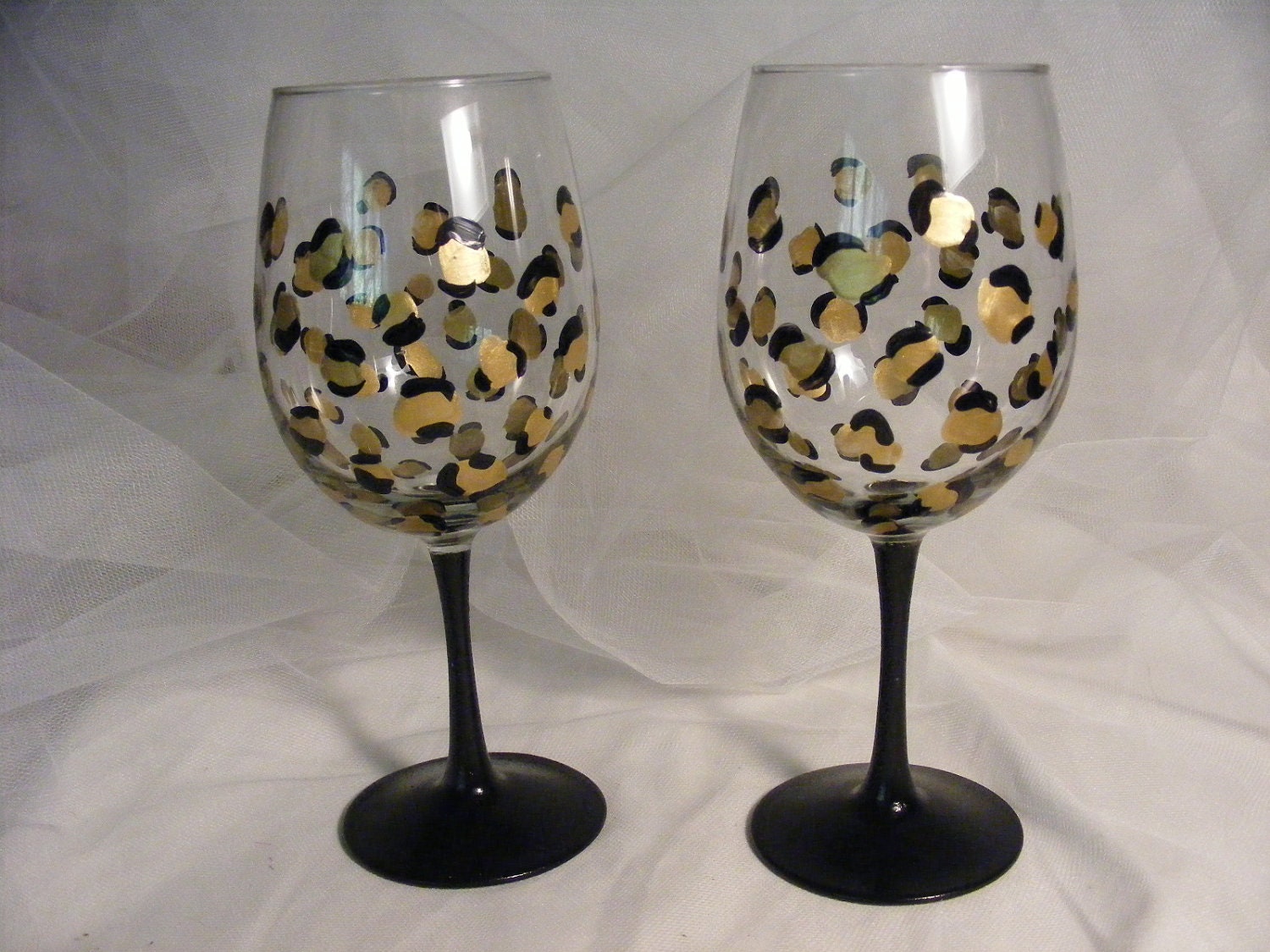 Leopard Print Acrylic Wine Glasses 6ct, Cheetah Print Stemless