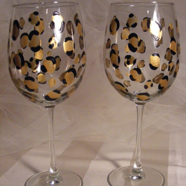 Leopard Drinking Glasses Etsy