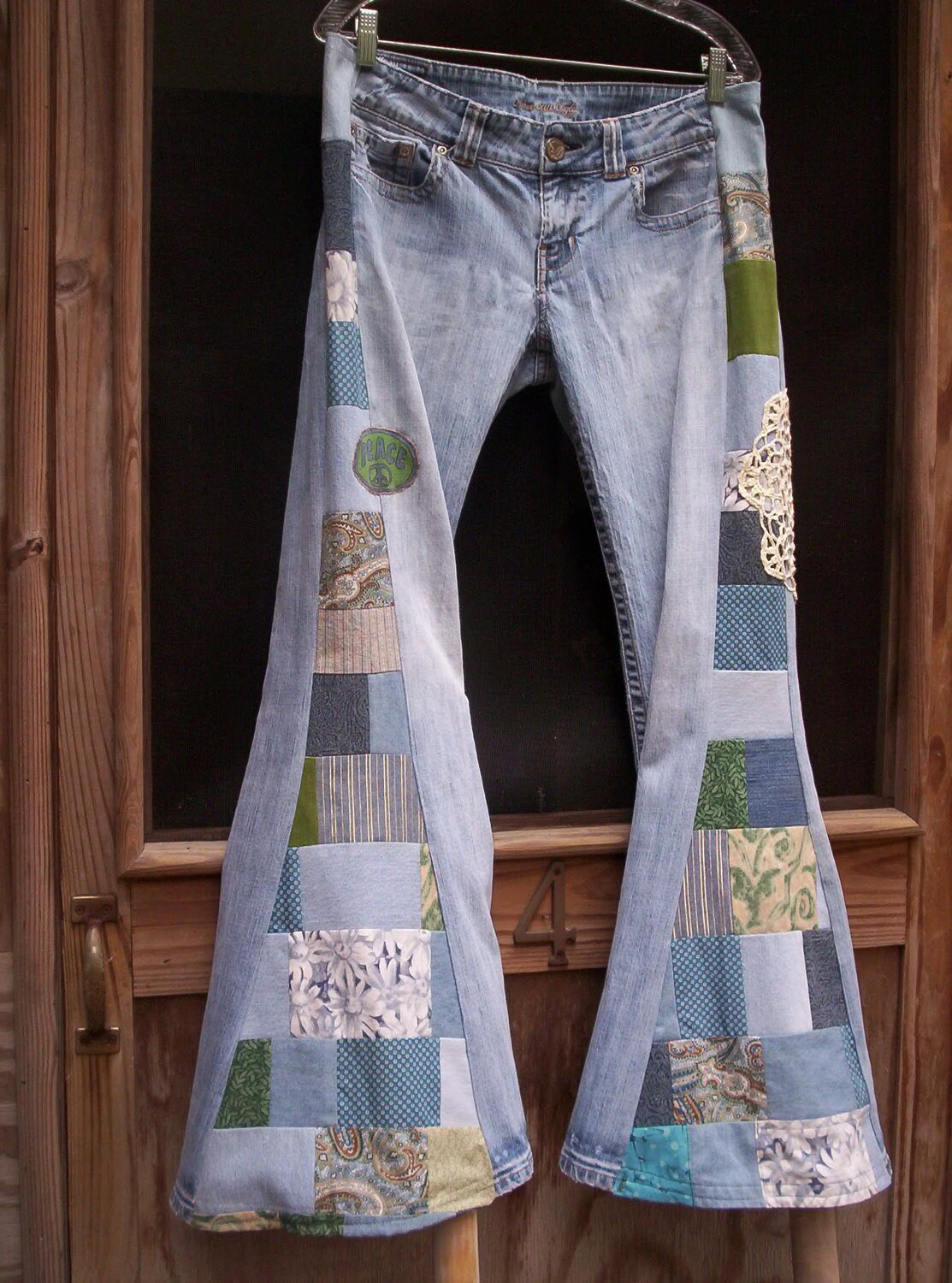 CUSTOM BELL BOTTOMS You Send Yours PaTcHwOrK Hippie Jeans Etsy