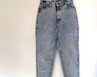Vintage 1980s LEE Jeans • High Waisted Acid Wash Denim