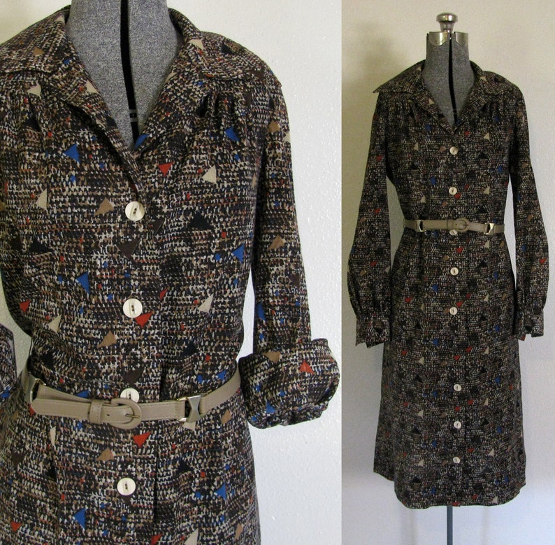 ON HOLD Vintage LENORA Shirt Dress / 1970s Dress image 1