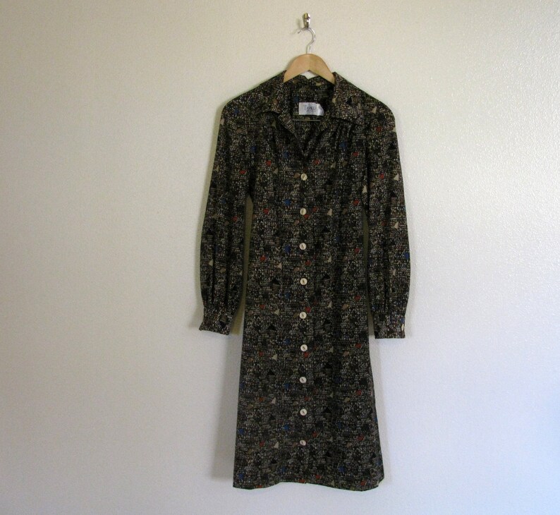 ON HOLD Vintage LENORA Shirt Dress / 1970s Dress image 3