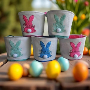 Personalized Easter Basket, Customized Embroidered Name Easter Baskets, Adults and Kids Easter Basket, Bunny Basket,Gift Baskets Adults kids