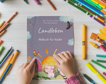 Pages de coloriage numériques, livre de coloriage pour enfants, téléchargement PDF, activités créatives, motifs d'animaux, ferme, livre de coloriage, éveil des jeunes enfants, idées de bricolage, amusement