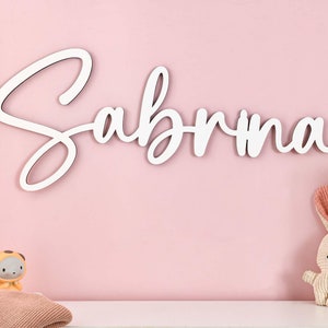 Placa de nome de bebê personalizada, placa de nome de madeira personalizada, decoração de parede, arte de parede com letras, decoração de quarto infantil, placa de nome de berçário, arte de parede para berçário