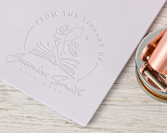 Custom Embosser, Personalized Book Embosser Stamp,From the Library of Embosser,Book Lover Gift,Library Embosser,Logo Embosser,Cat Lover Gift