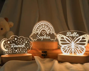 Personalized Night Light, Custom Name Night Light, Baby Night Light Lamp, Kids Room Decor, Baby Shower Gift, Personalized Gift for Kids