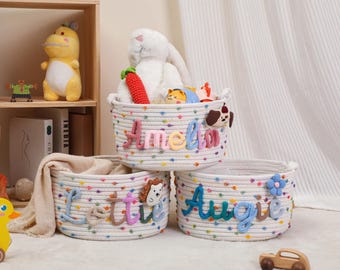 Personalized Baby Basket, Handmade Candy Basket, Baby Shower Gift, Newborn Gift, Custom Name Baby Basket, Christmas Gifts, Baby Gift Basket