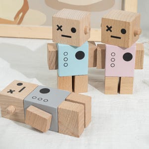 Handmade Wooden Robot, Wooden Robot Toys, Colored Robot Toys, Gift for Kids Toddlers, Kids Birthday Gifts, Kids Toys, Kids Room Decor