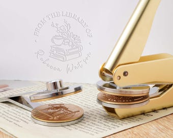 Personalized Book Embosser, Custom Book Embosser Stamp, From the Library of Embosser, Book Lover Gift, Library Embosser, Gift for Readers