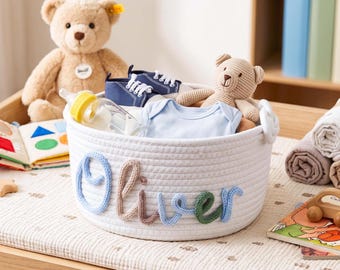 Custom Baby Gift Basket, Toy Organizer, Nursery Storage, Baby Shower Gift