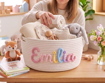 Custom Baby Gift Basket, Toy Organizer, Nursery Storage, Baby Shower Gift