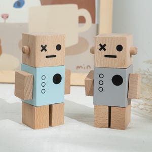 Kids Wooden Robot Toys, Handmade Wooden Robot, Colored Robot Toys, Gift for Kids Toddlers, Kids Birthday Gifts, Kids Toys, Kids Room Decor