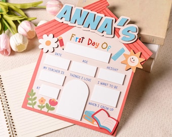 Personalized First Day of School Sign, Back to School Sign, 1st Day of School Sign, Back to School Dry Erase Sign, Back to School Photo Prop