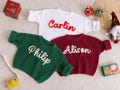 Personalized Baby Christmas Sweater,Hand Embroidered Christmas Sweater for Baby and Toddler,Custom Name Holiday Sweater,Baby Christmas Gift product logo
