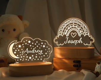 Custom Name Night Light, Personalized Night Light, Kids Room Decor, Kid Night Light Lamp,  Baby Shower Gift, Personalized Gift for Kids