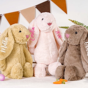 Custom Easter Bunny Rabbit, Personalized Embroidered Bunny Rabbit, Newborn Gift, Baby Shower Gift, Plush Bunny Rabbit, Bunny Easter Gift