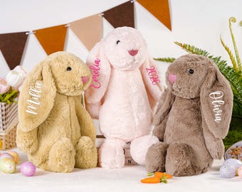 Custom Easter Bunny Rabbit, Personalized Embroidered Bunny Rabbit, Newborn Gift, Baby Shower Gift, Plush Bunny Rabbit, Bunny Easter Gift