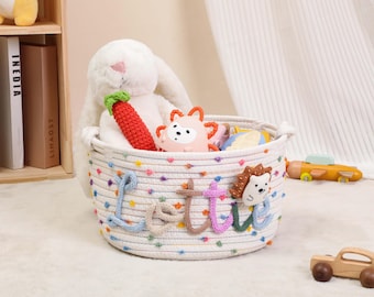 Custom Name Baby Basket, Handmade Candy Basket, Baby Shower Gift, Newborn Gift, Personalized Baby Basket, Christmas Gifts, Baby Gift Basket