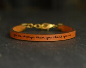 You Are Strong Quote Bracelet