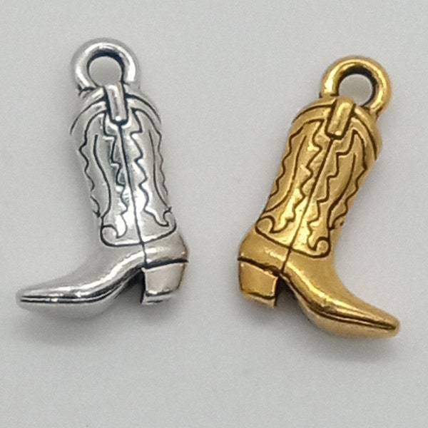 TierraCast Western Boot Charm - Double sided - Choice of 2 colors