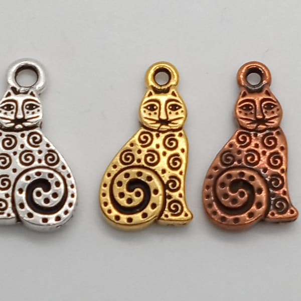 TierraCast Spiral Kitty Charms - Choice of 3 colors