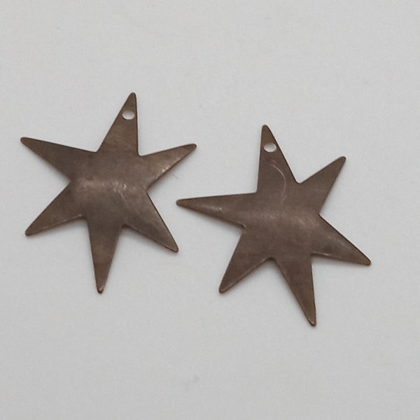 Vintaj Natural Brass Star Charm Stamping blank - Antique Brass