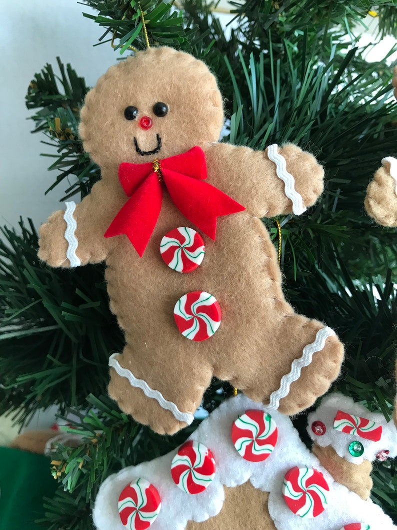 Set of 3 Gingerbread House Boy & Girl Christmas Ornaments Etsy