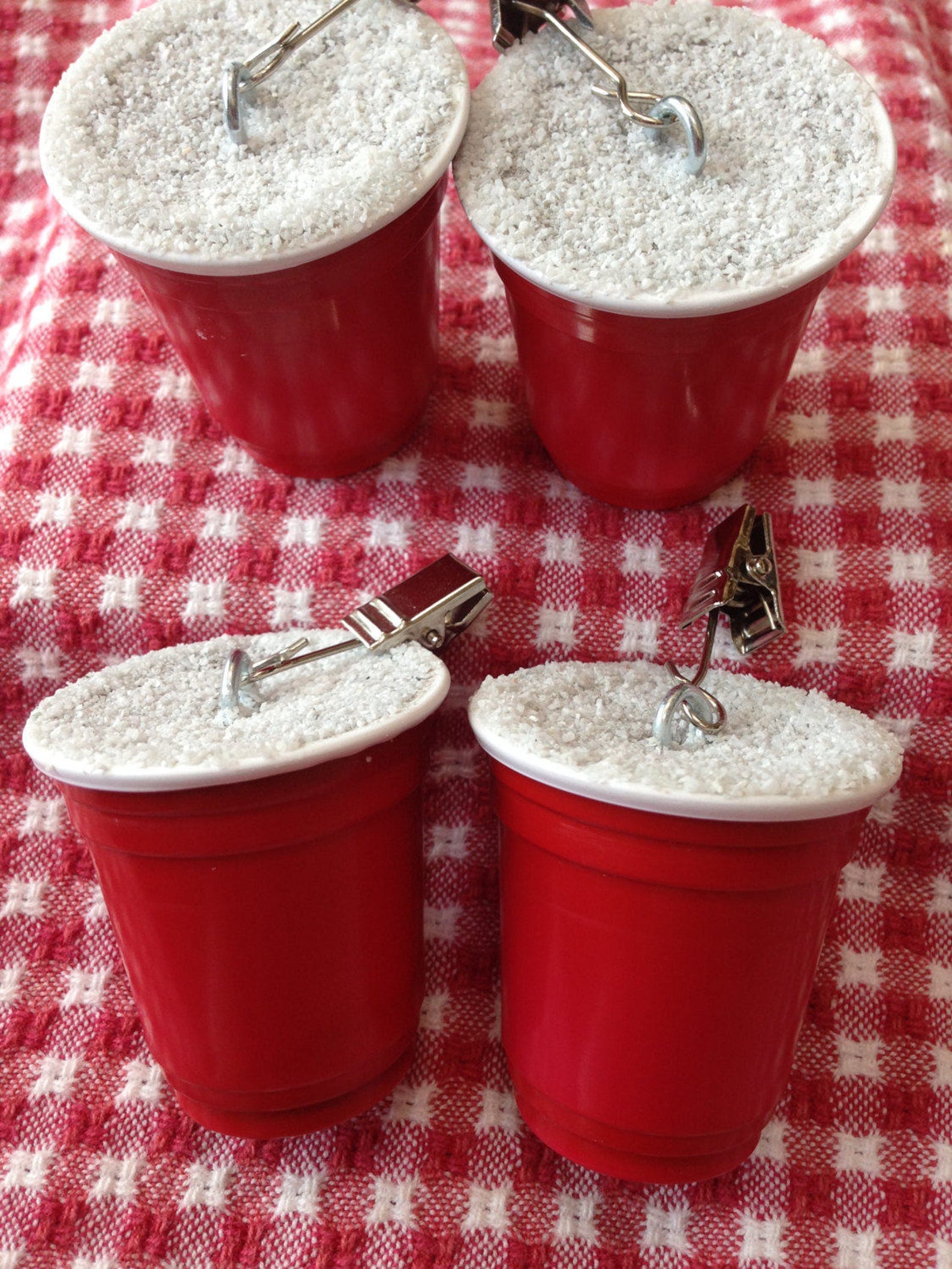 Set of 4 Red Mini Solo Cup Tablecloth Weights Beach Party Etsy