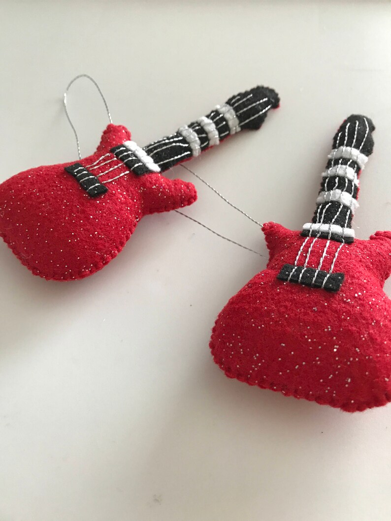 Electric Guitar Felt Christmas Ornament Guitar Hero Etsy