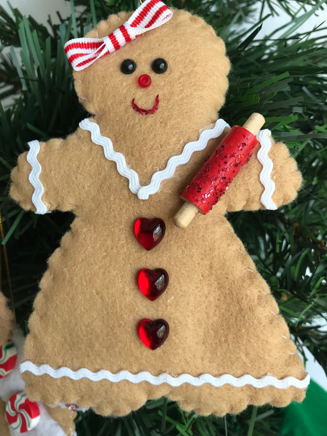 Set of 3 Gingerbread House Boy & Girl Christmas Ornaments Etsy