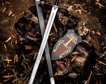 Handmade Fantasy Steel Sword Reforged King Cosplay Swords Replica Medieval gift for dad