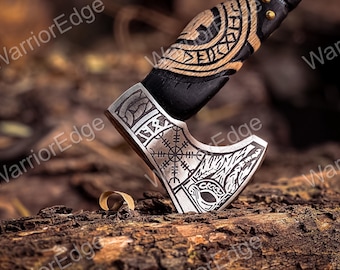 Hand Forged Ragnar Viking Axe: Carbon Steel Camping Hatchet