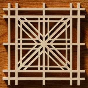 Kumiko Assembly kit, square goma pattern, Japanese traditional craft, artisan experience at home, beautiful geometric pattern.