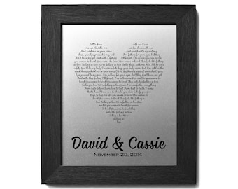 10th Anniversary Gift, Aluminum Print, First Dance Song